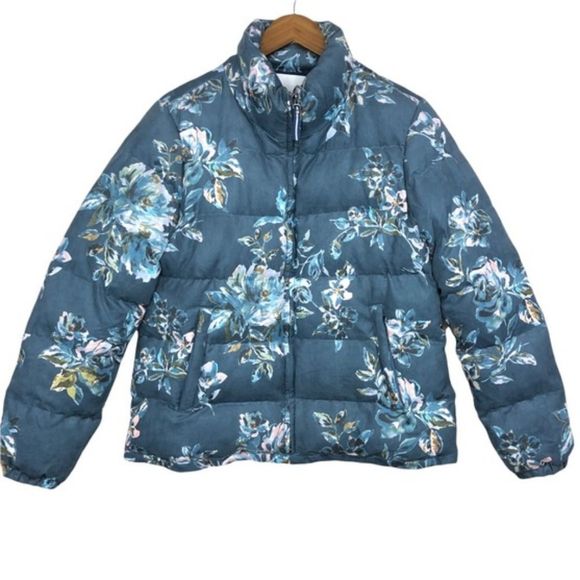 ANTHROPOLOGIE ett:twa Floral Puffer‎ Coat Size XS - Picture 2 of 11